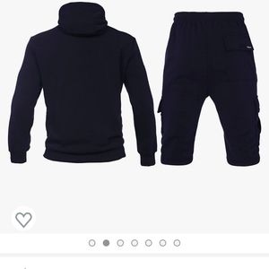 TWO 2 piece men Jogger short sets... Navy Blue And Black NEW!!!